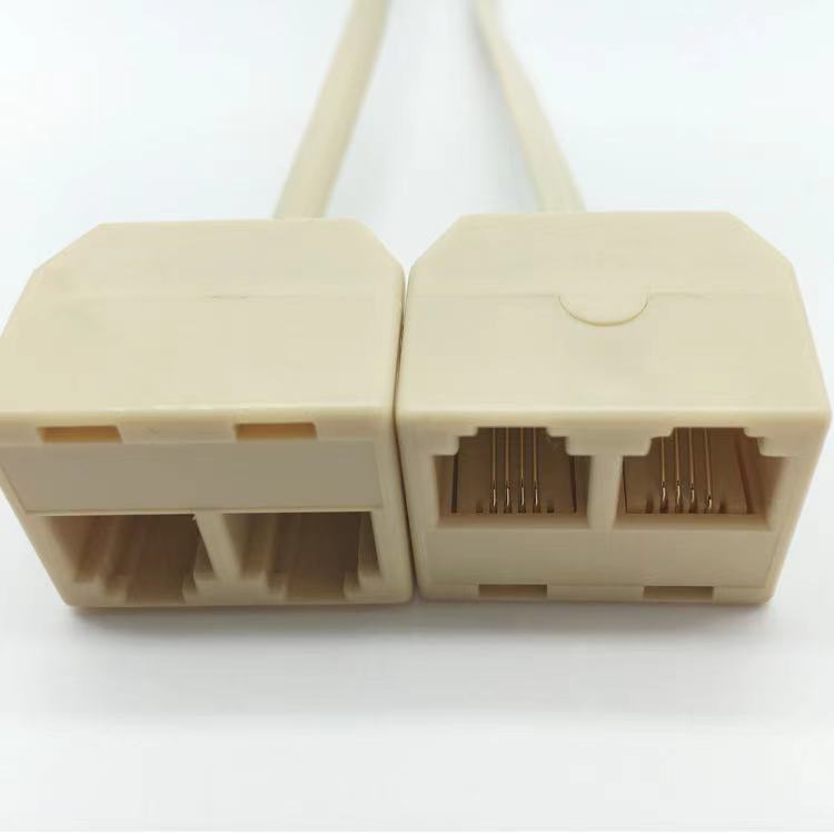 Telephone RJ11 one-two junction box telephone adapter one revolution two mother horn branch telephone accessories