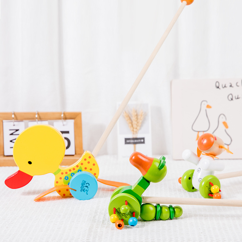 Коляска для животных образовательная игрушка для малышей деревянная погремушка оптовая продажа