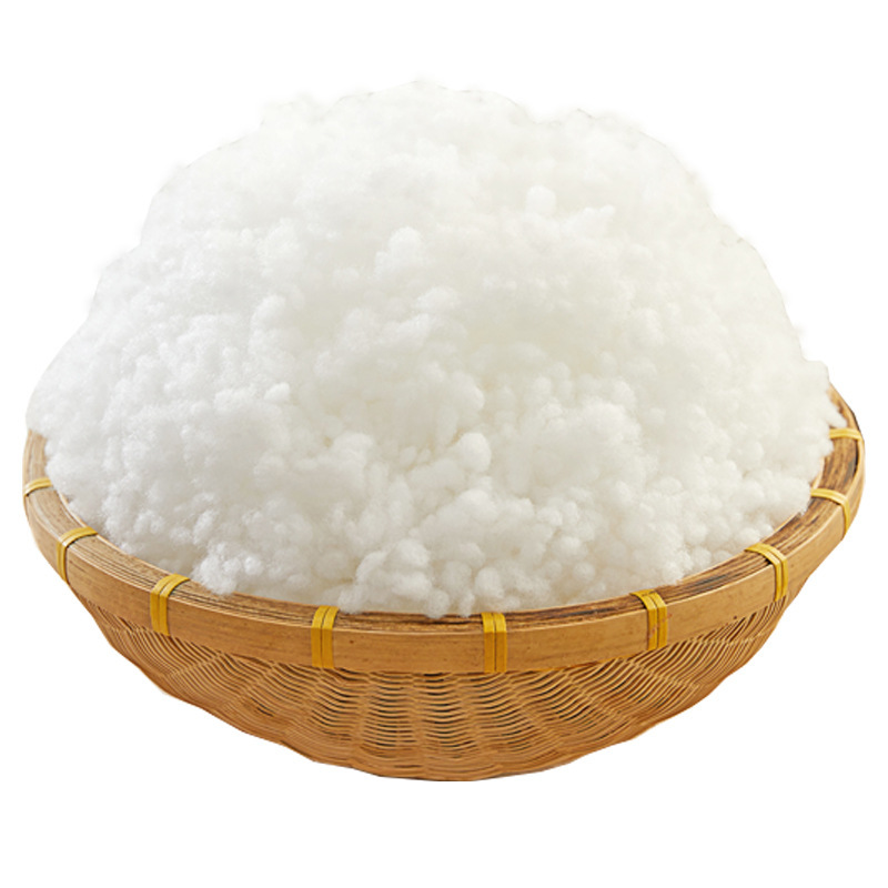 SOURCE manufacturer 15D * 64mm recycled material doll cotton three-dimensional pp cotton plush doll filling cotton particle Pearl cotton