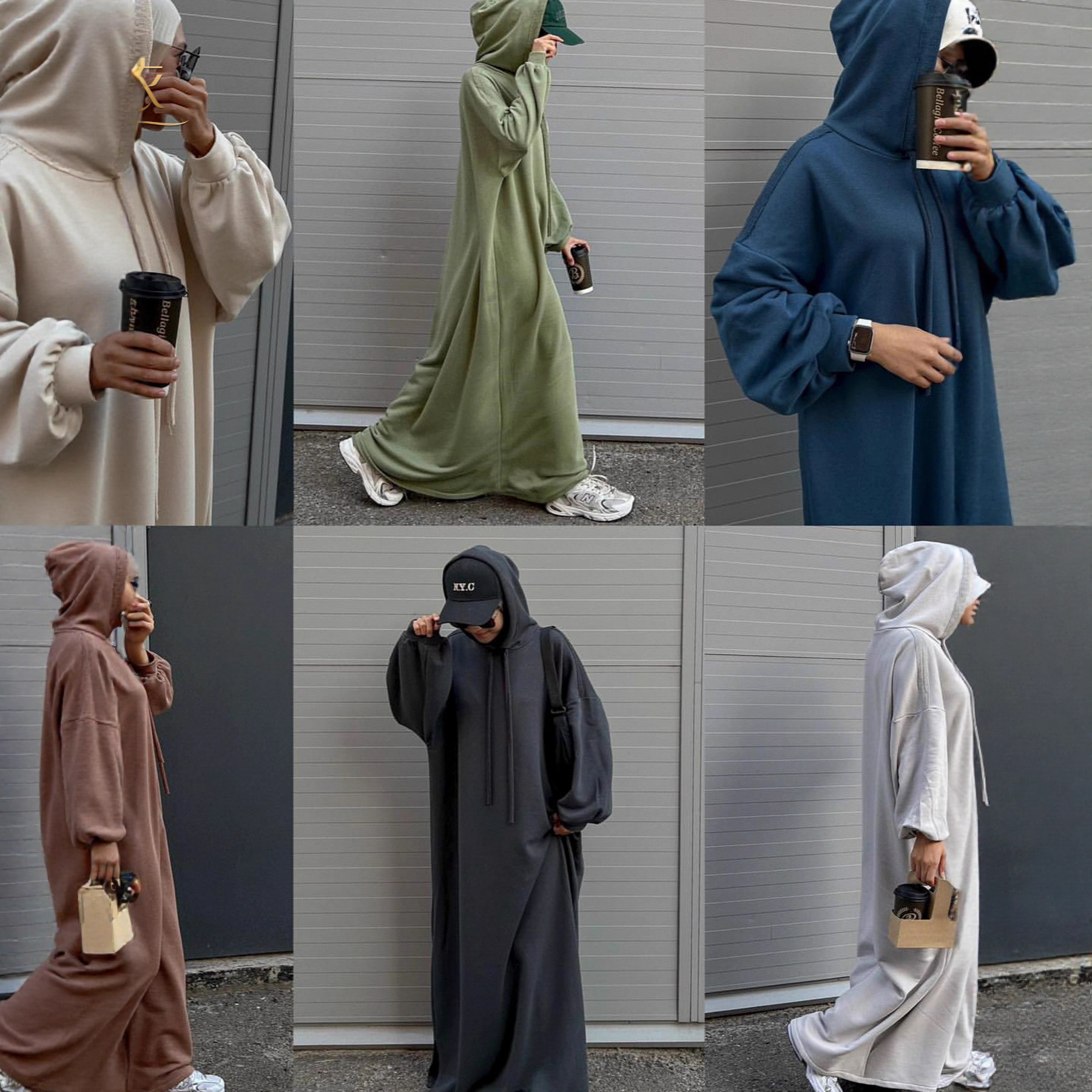 Мощные прямые образцы без шаблонов трансграничный Aliexpress восточный дублинский халат однотонное свободное платье с капюшоном