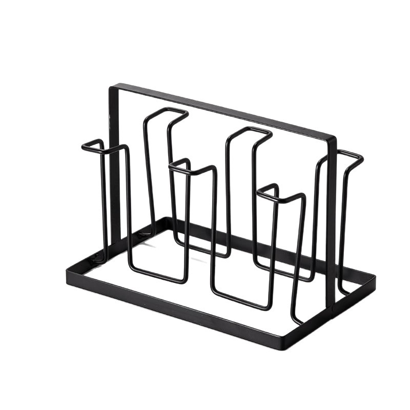 Glass Tea Cup Storage Cup Holder Countertop Drain Storage Rack Coffee Table Upside down Shelf Set with Cup Tray