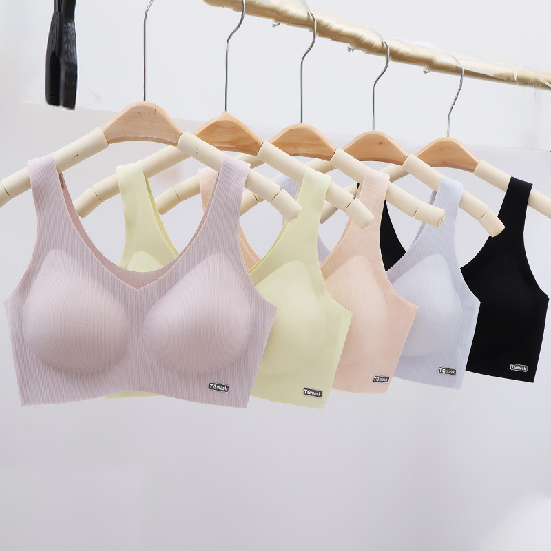 Новый продукт простой немагнитный широкий бретельный бюстгальтер для женщин, вест-тип, без стального кольца, тонкие чашки, собранный бюстгальтер от производителя