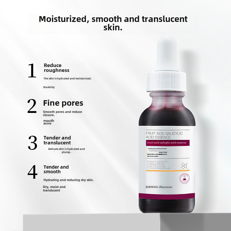 Zhenshy Fruit Acid Salicylic Acid Essence Removes Acne, Softens Cuticles, Apple Acid, Refines Pores, Hydrates and Moisturizes