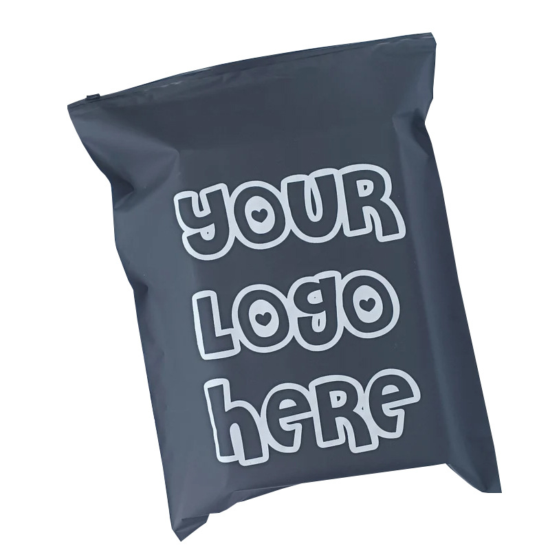 Vertical Double-Sided Pure Black Gray High-End Eva Frosted Powder-Free Printing Gold Logo Thickeneded Opaque Ziplock Bag