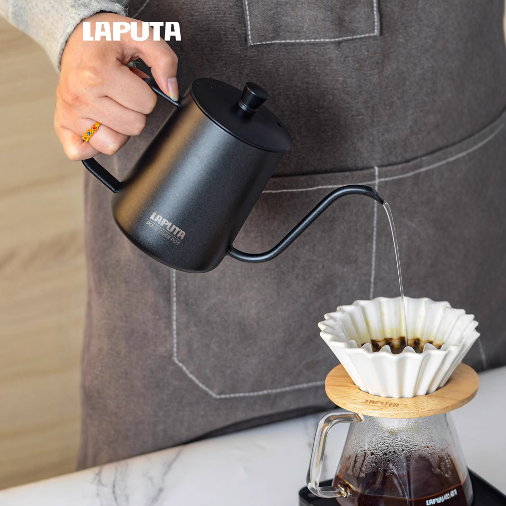 LAPUTA Lerton Hand-held Coffee Pot Hanging Ear Brewing Pot 304 Stainless Steel Drip Type Household Long Mouth Pot with Fine Mouth
