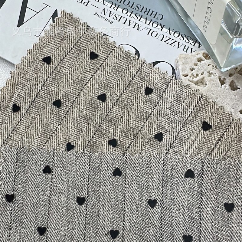 New Jacquard Heart Flocking Fabric Dress Shirt Suit Suit Children's Clothing Fabric DIY Hair Tie Fabric