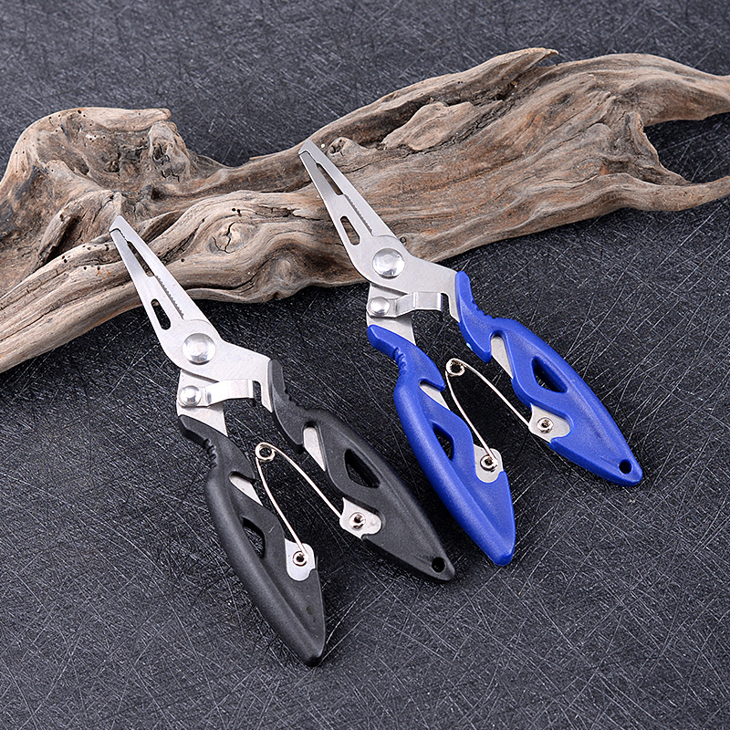 Stainless steel curved mouth fishing pliers multi-function Luya pliers fishing scissors fish control device strong horse fishing line scissors hook binding pliers