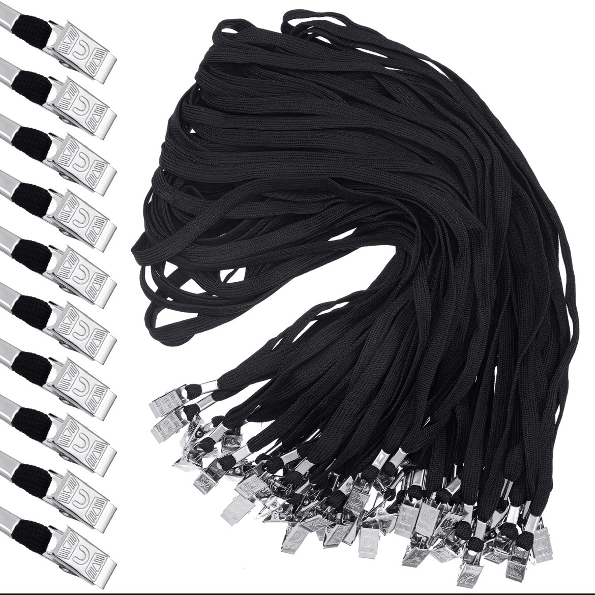 Прямые поставки, пустой хлопковый шнурок для сертификатов, брендированный шнурок для бейджа, металлическая клипса, шнурок для рабочего бейджа