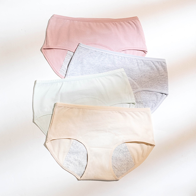 Физиологическое нижнее белье для женщин, хлопковое, антибактериальная ластовица, средняя талия, антибоковая утечка