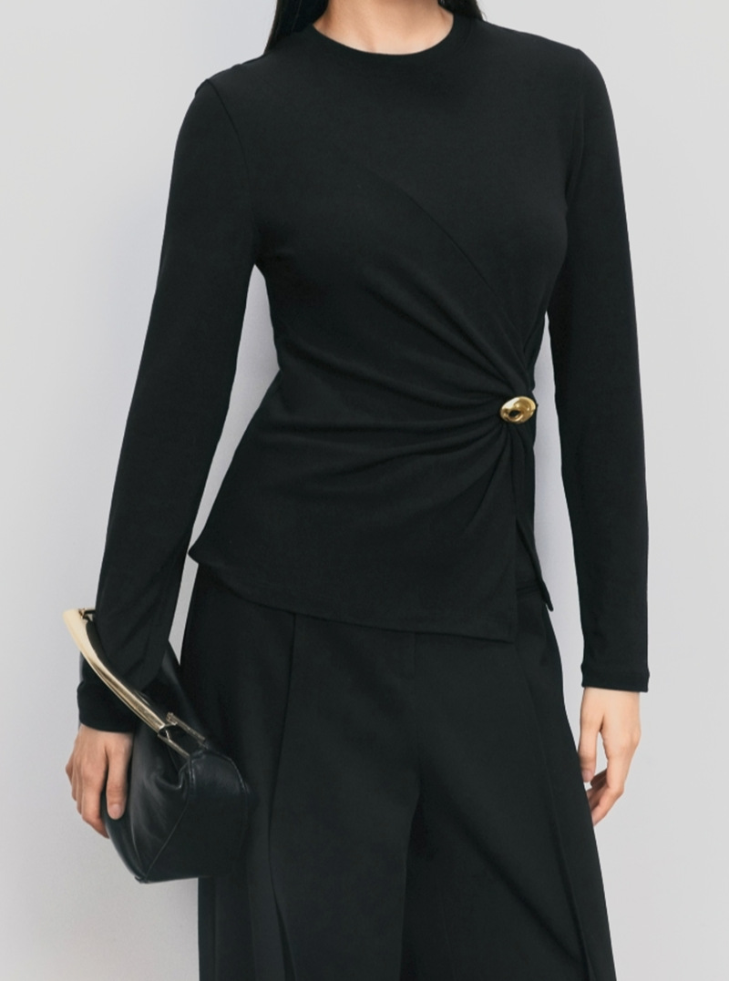 Autumn European and American Style Fashionable Slim-Fit Knitwear with Metal Decoration, Custom Pattern Making and Processing by Dalang Woolen Factory