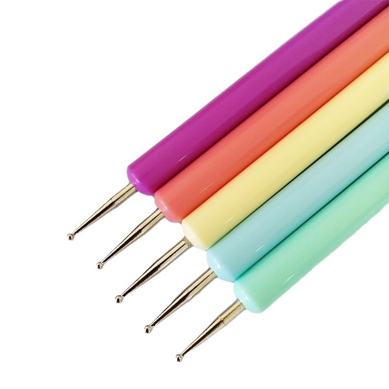 Nail Art special macaron double-headed point drill point flower point pen 5 PCs suit wholesale 5 color Rod