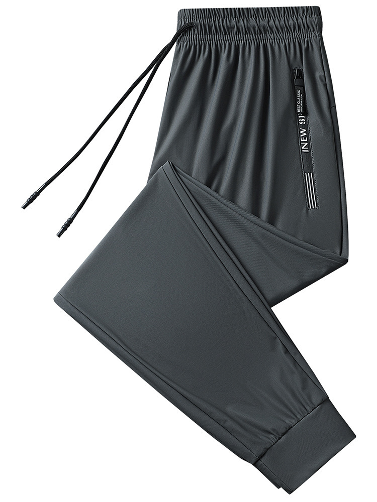 Exclusive European Size Cross-Border Ice Silk Pants for Men and Women, Loose Quick-Drying Pants, Fashionable Sports Versatile Straight Summer Long Pants