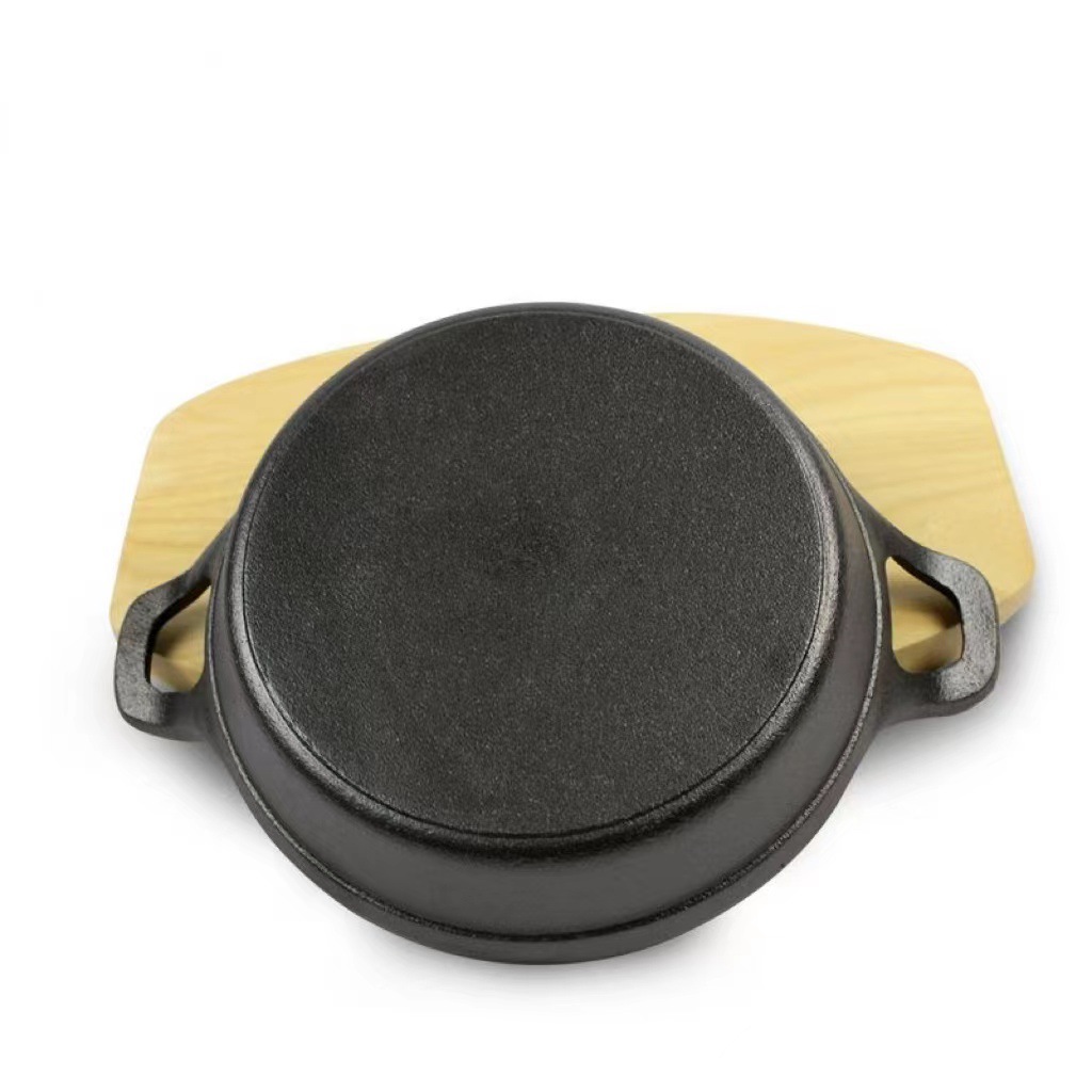 Source manufacturers cast iron pan mini frying pan uncoated non-stick pan Foreign Trade Single 16cm 18cm double ear frying pan