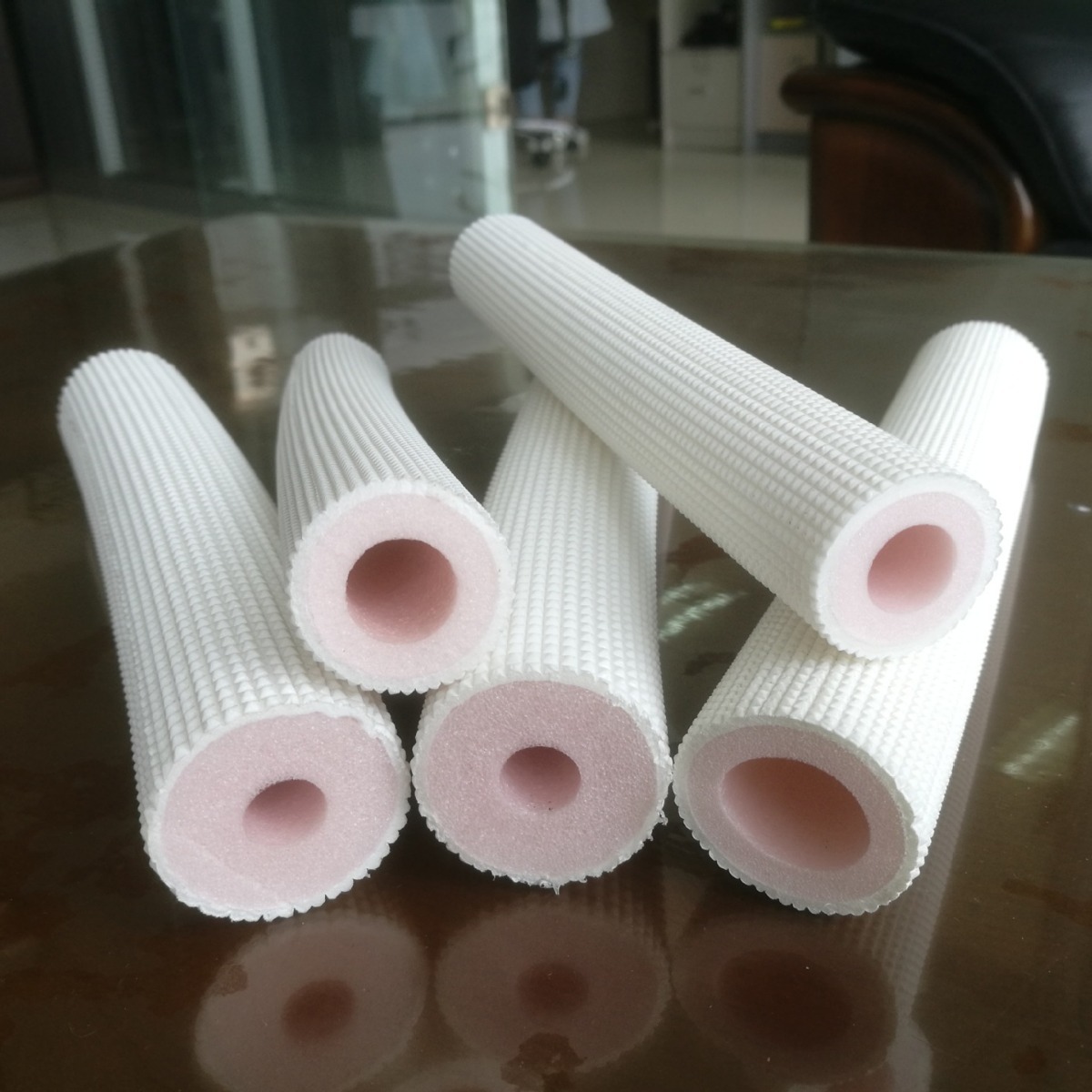 Single White Embossed Air Conditioning Hole Insulation Pipe Insulation Cotton Insulation Sleeve Foam Household Moisture-Proof Energy-Saving Shock-Absorbing Insulation