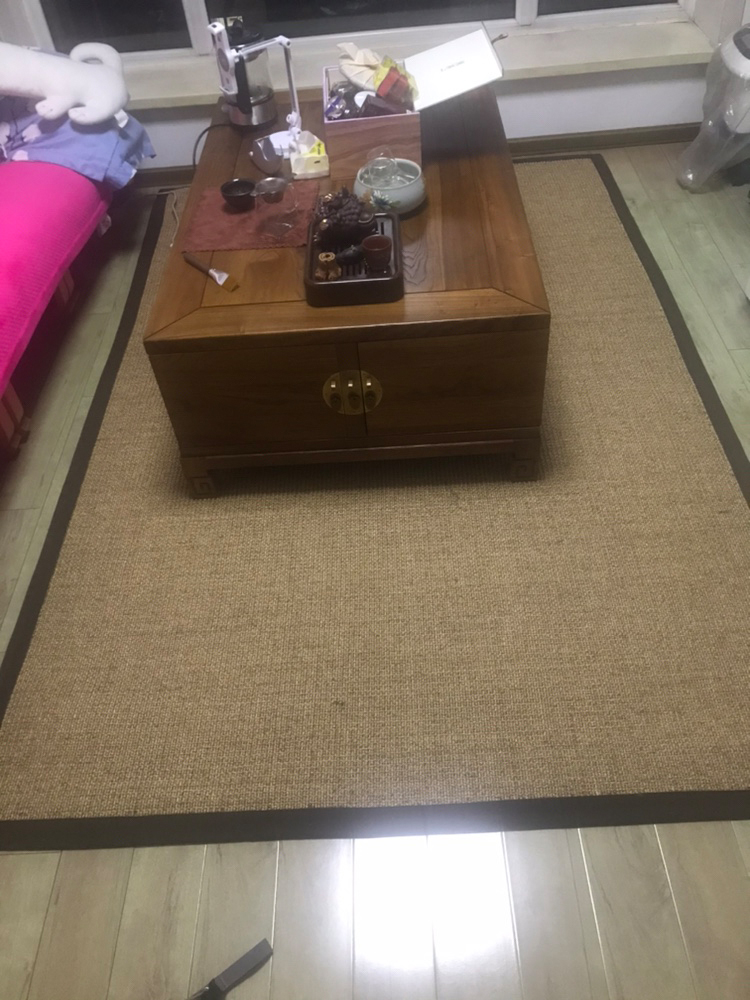 Thickened Natural Sisal Carpet Japanese Style Living Room Bedroom Chinese Zen Tea Room Cotton and Linen Woven Straw Linen Floor Mat