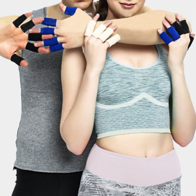 Ready Supply of Sports Finger Guards, Basketball Fitness Nylon Finger Guards, Elastic Breathable Knitted Finger Joint Protection Cross-Border