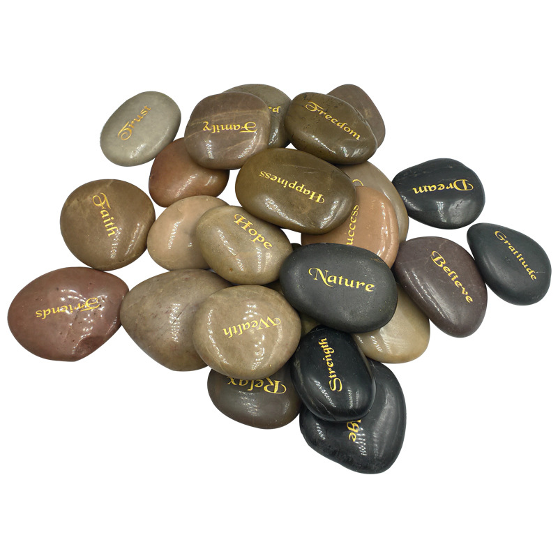 Cross-border DIY Engraving Stone Pebbles Rain Flower Stone Original Stone Carving Flat Stone Thanksgiving Stone Scenic Spot Souvenirs