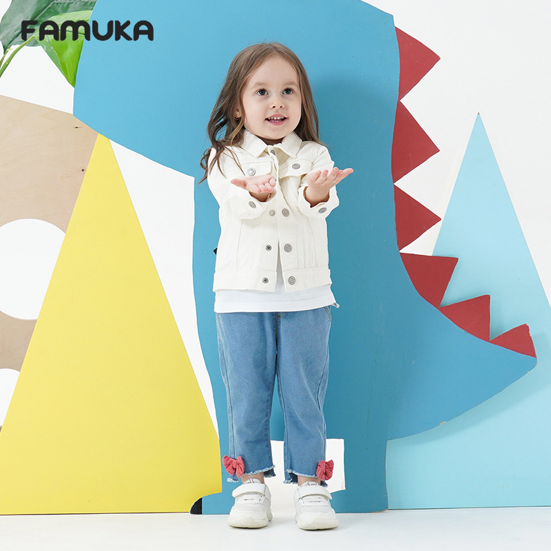 Cross-Border Export Kidsren's Clothing, Spring & Fall Clothing, Kidsren's Denim Jackets, Medium and Large Kidsren's Boys and Girls' Tops, Casual Trendy Brand Outfits