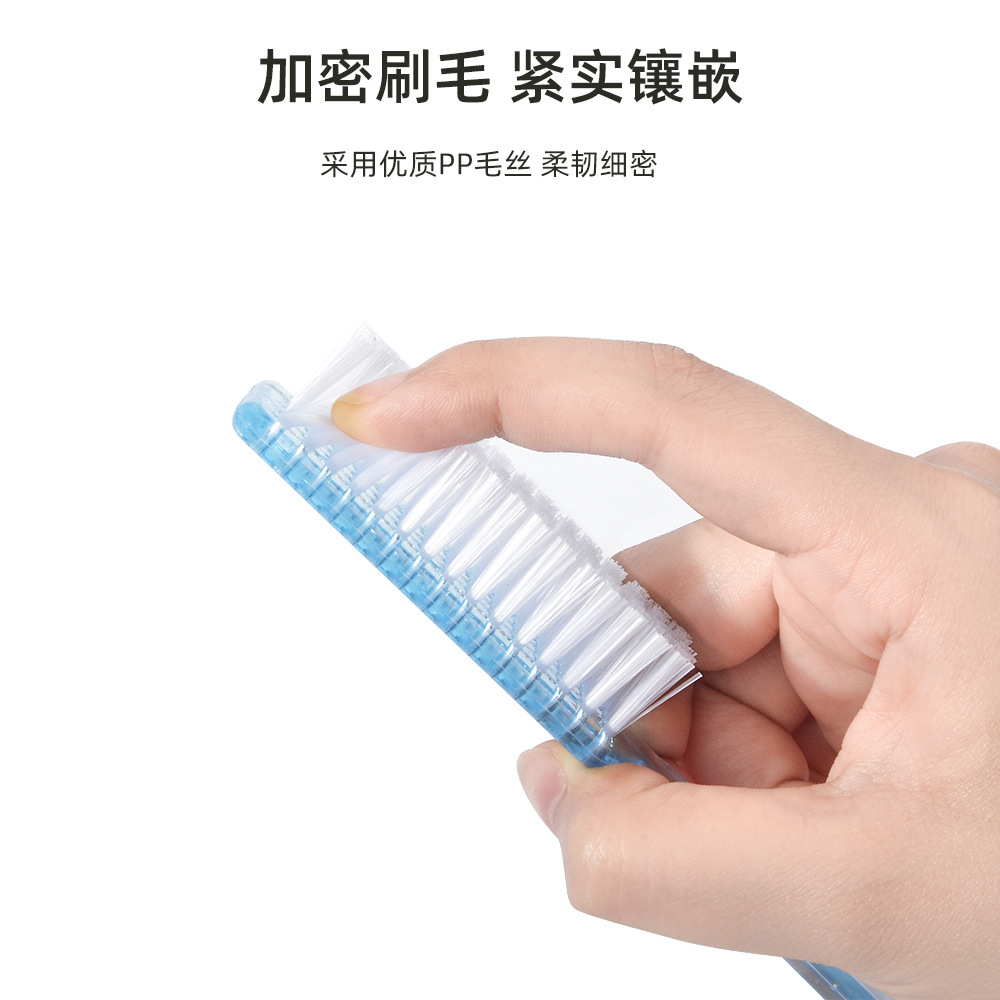 Cross-Border Supply of Transparent Long-Handled Nail Brushes, Square Plastic Cleaning Non-Shedding Manicure Crystal Brush Manufacturers