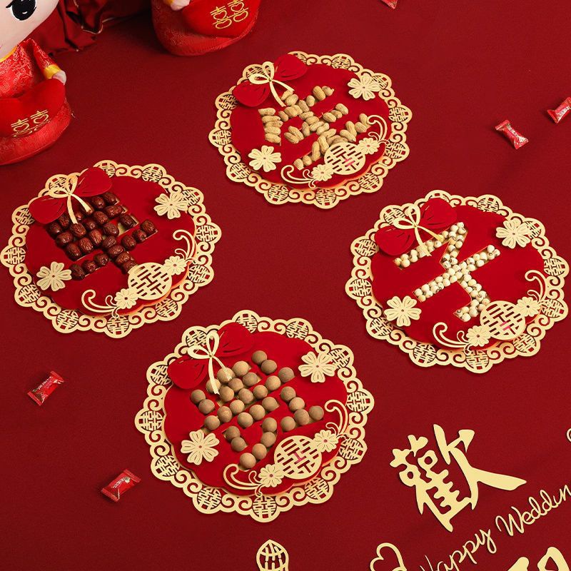 Wedding Supplies Daquan Early Childbirth Dried Fruit Mold Combination Men's Press Bed Ornaments Wedding Room Decoration suit