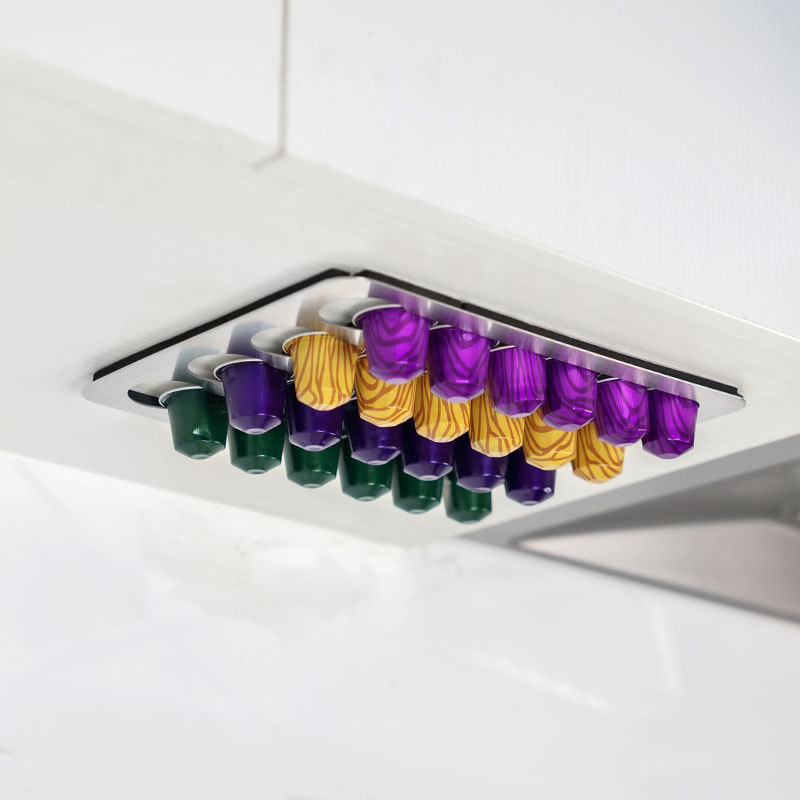 Coffee Capsule Holder Coffee Storage Display Rack Wall Mounted Punch-Free Creative Cabinet Capsule Hanger Coffee Supplies