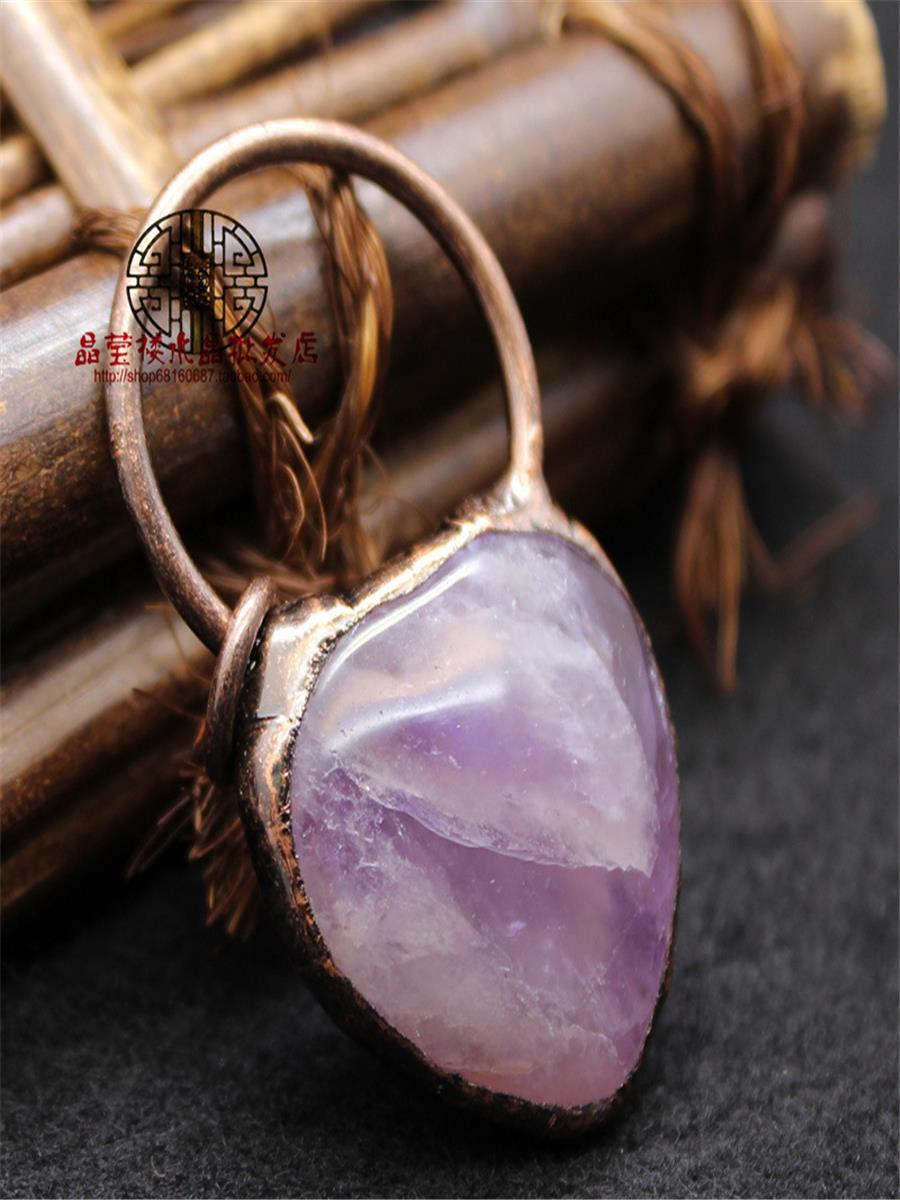 Foreign Trade Jewelry Supply, Personalized Retro Crystal Peach Heart Pendant, Gold Sandstone Necklace, Independent Station Jewelry Sweater Chain