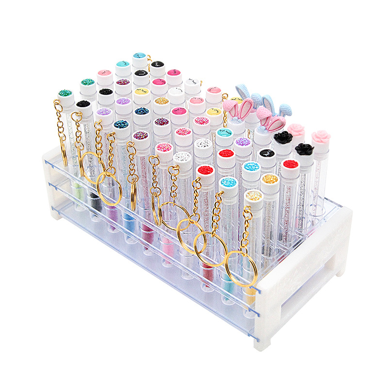 Foreign trade eyelash brush tube with drill smiley face eyelash comb test tube eyelash brush independent multi-color optional sequin eyelash brush