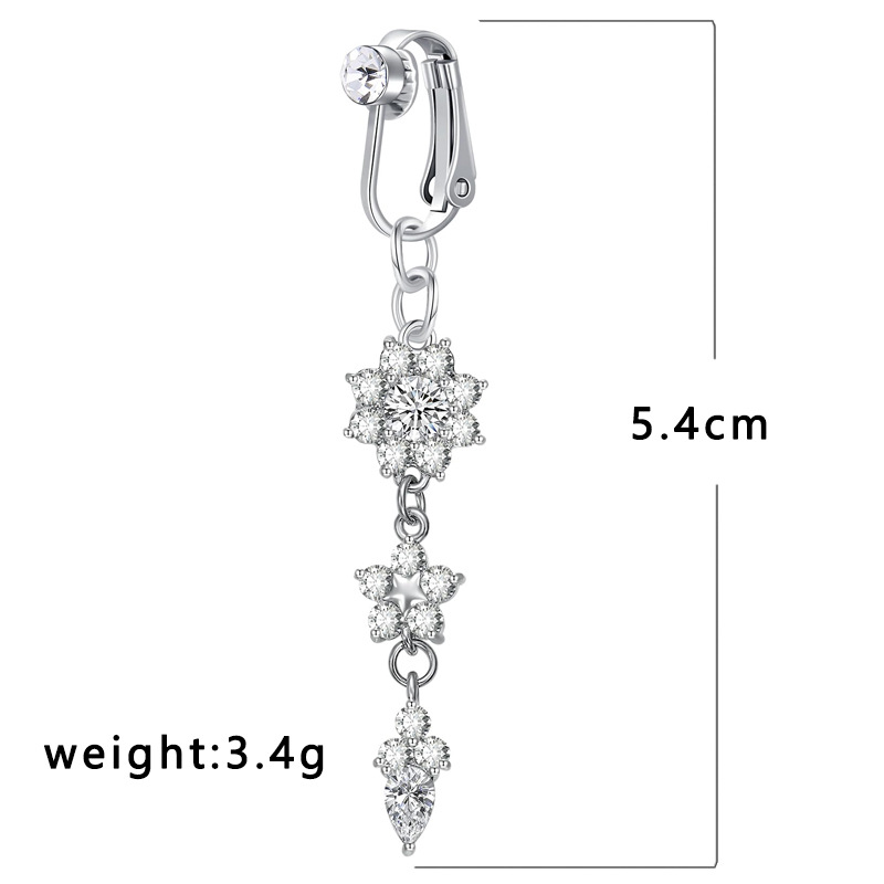 Europe and the United States non-perforated belly button cross-border Amazon belly button ring wholesale shein and temu belly button nail clip-free products