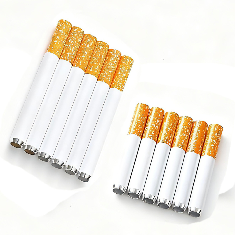 Трубка в форме сигареты из алюминиевого сплава 55мм78мм круглая трубка для нюхательного табака