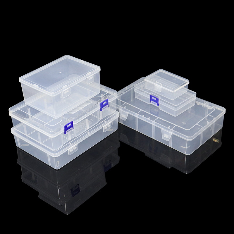 Factory Direct PP plastic box rectangular translucent packing box small material Box white storage box with lid