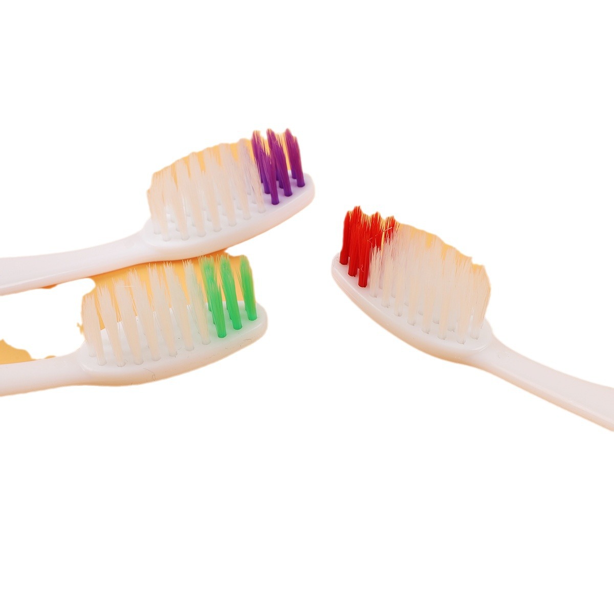 Homestay Comfortable Men's and Women's Two-color Brushed Toothbrush Single Adult Disposable Soft Toothbrush Home Pack Wholesale