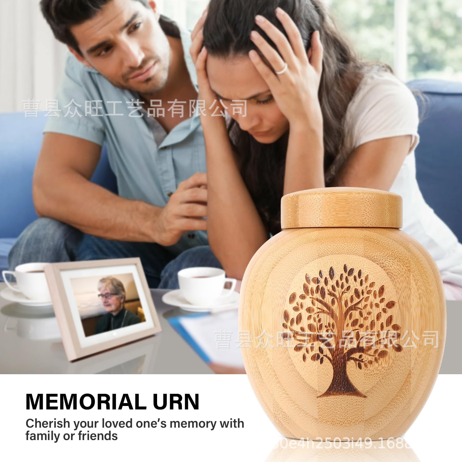 Bamboo Pet Urn Small Animal Memorial Hair Urn Kitten Puppy Funeral Cremation Box Coffin Box