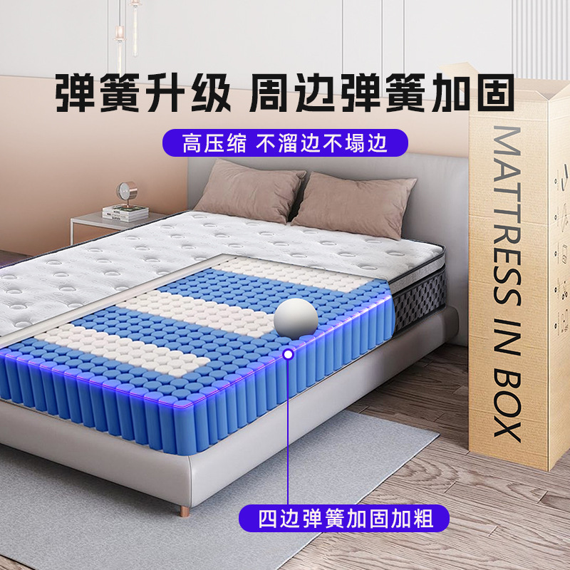 Amazon Cross-Border E-Commerce Foreign Hotel Engineering Roll Package Simmons Spring Mattress Memory Foam Compression Mattress Customization