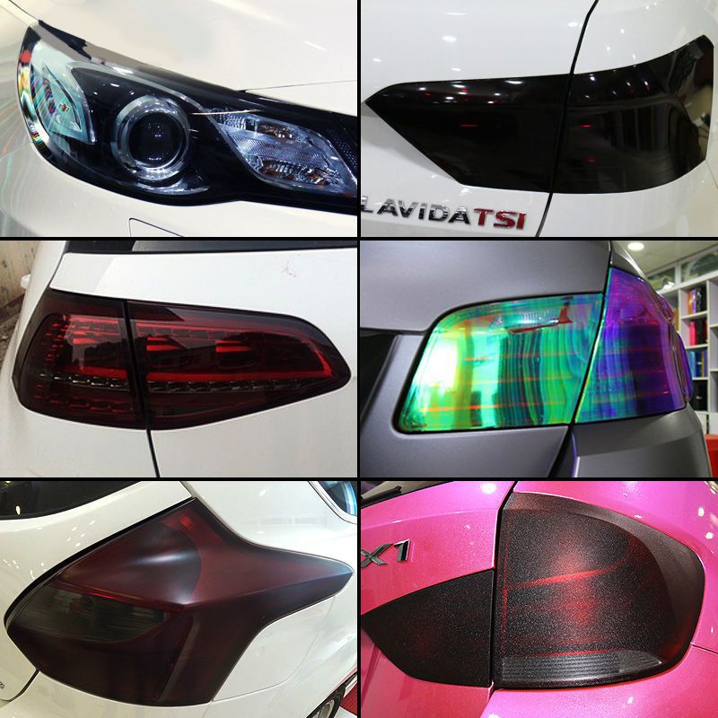 Пленка для фар 30*100, яркая прозрачная пленка для автомобильных огней, матовая черная пленка для задних фонарей, защитная пленка для противотуманных фар, 15 цветов