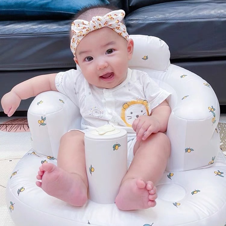 Cross-border ins children's PVC inflatable school chair baby bath stool baby dining chair BB small sofa portable foldable