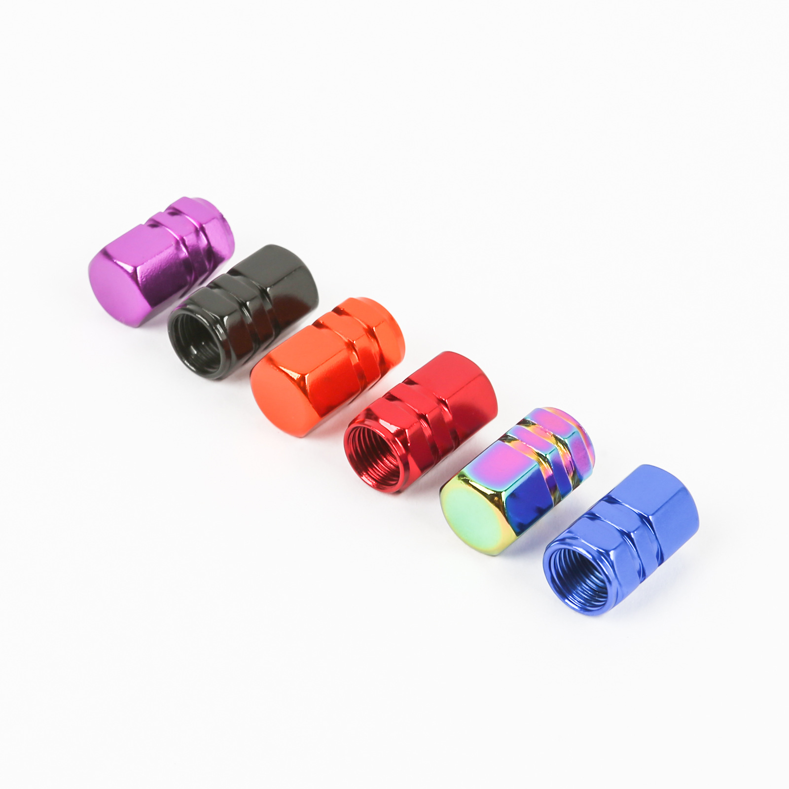 Automobile tire dust-proof valve cap cross-border hexagonal tire with logo dust cap aluminum alloy valve cover