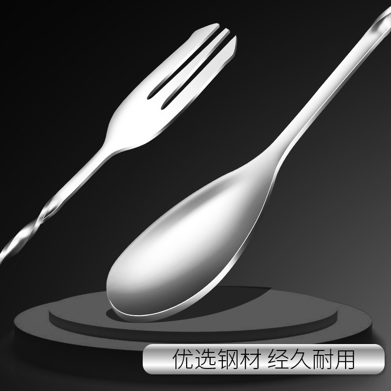 Tianlin 304 Stainless Steel Bar Spoon Long Handle Stirring Stick Threaded Bar Stirring Spoon Cocktail Double-Headed Mixing Spoon
