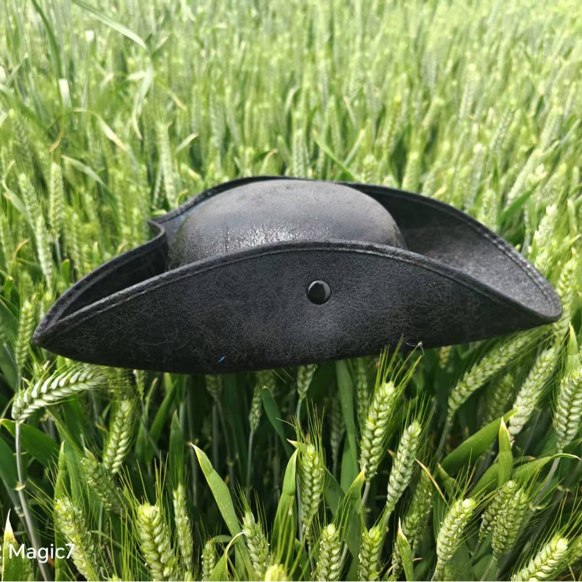 Halloween Imitation Leather Pirate Hat Coplay Masquerade Props Dress Up Caribbean Pirate Hat Triangle Hat