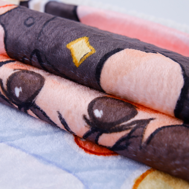 3D Cartoon Printed Flannel Blanket Digital Printing Air Conditioning Blanket Nap Blanket Study Room Knee Blanket Wholesale