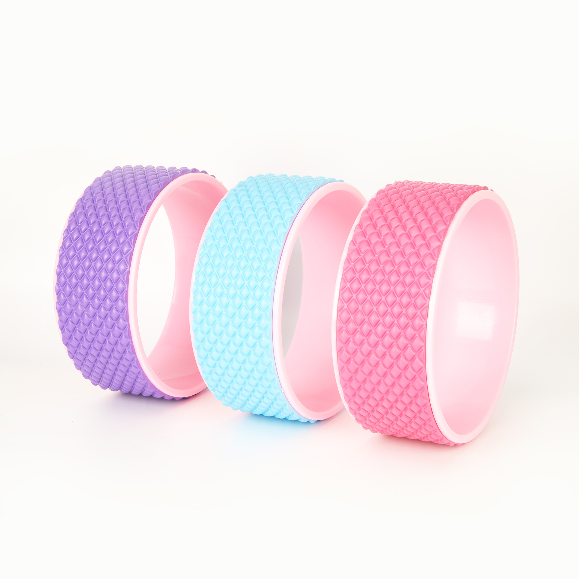 Upgraded Yoga Wheel 3D Floating Point Massage Wheel Back Curved Open Back Dharma Wheel Beginner Pilates Ring Auxiliary Roller