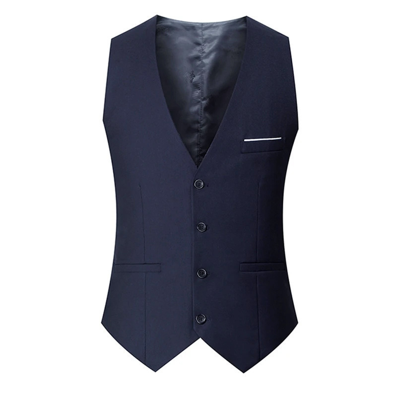 Cross-Border European and American British Fashion Men's Casual Suit Vest Slim Fit Groomsmen Professional Wear Work Clothes Vest