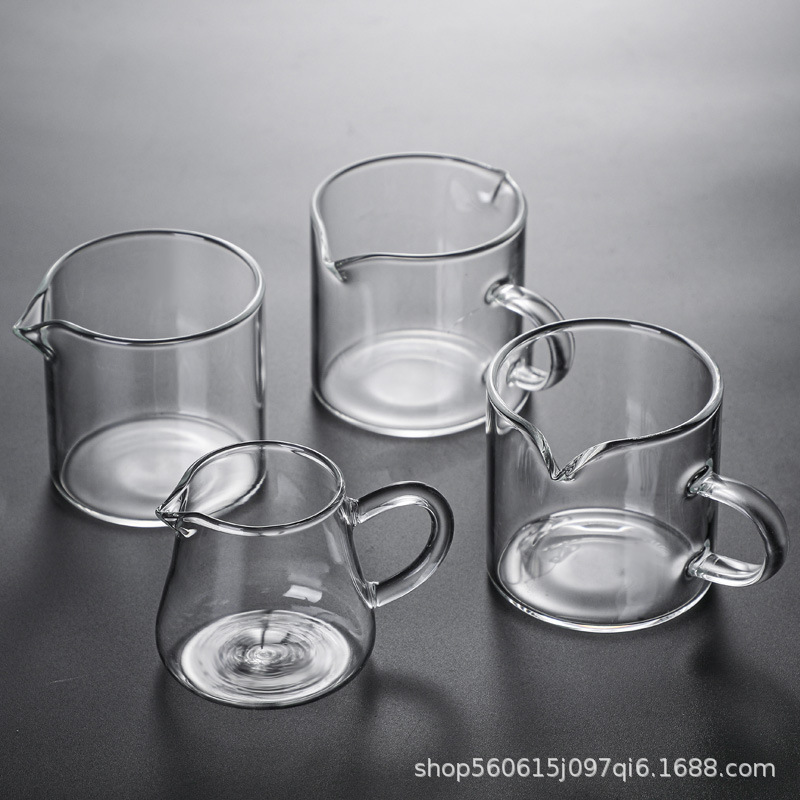 Glass Double Mouth Milk Cup Double Mouth Milk Cup Single Mouth Mini Milk Cup Glass Coffee Cup Tea Set High Temperature Resistant Small Milk Can