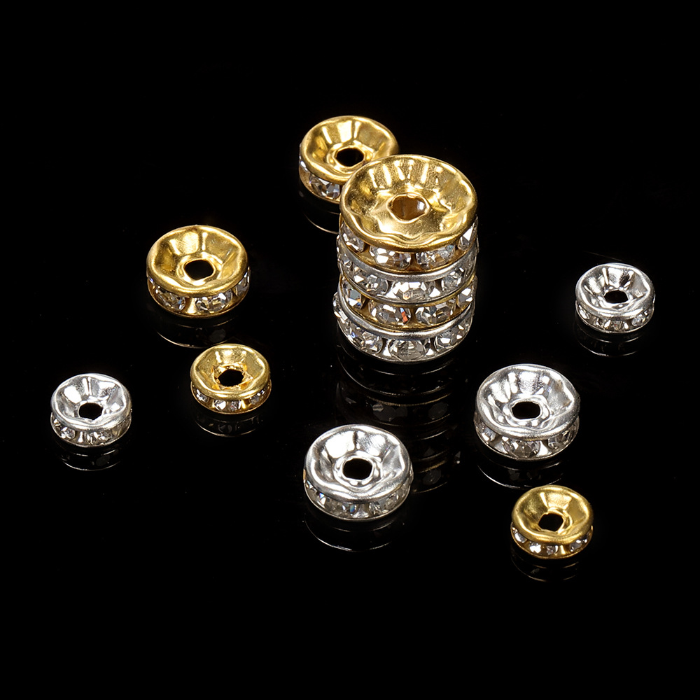 DIY Jewelry Accessories Rhinestone Ring Wheel Diamond Bracelet Anklet Accessories Headwear Wheel Bead Spacer Rhinestone Spacer Beads