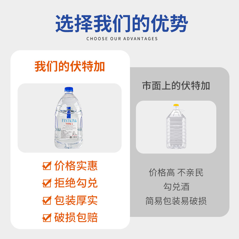 Barreled Foreign Wine 5L Vodka Whiskey Gold Wine White Rum Brandy Bar Mixing Base Wine Water Wine