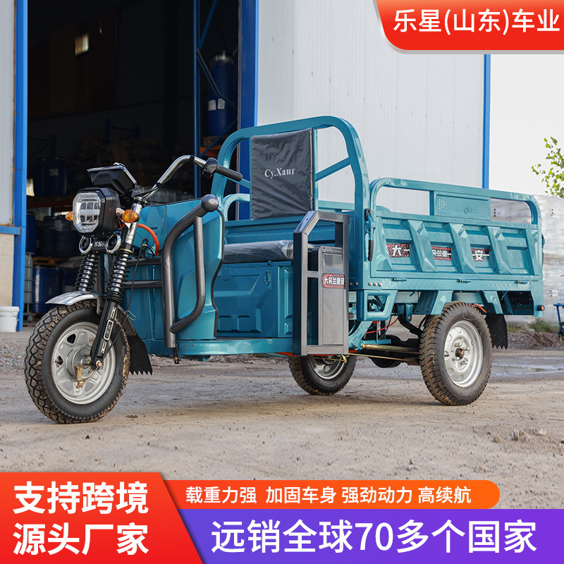 Cross-Border Electric Tricycle for Cargo, Agricultural Battery Vehicle, Heavy-Duty Climbing Mountainous Area Household High-Power Electric Tricycle