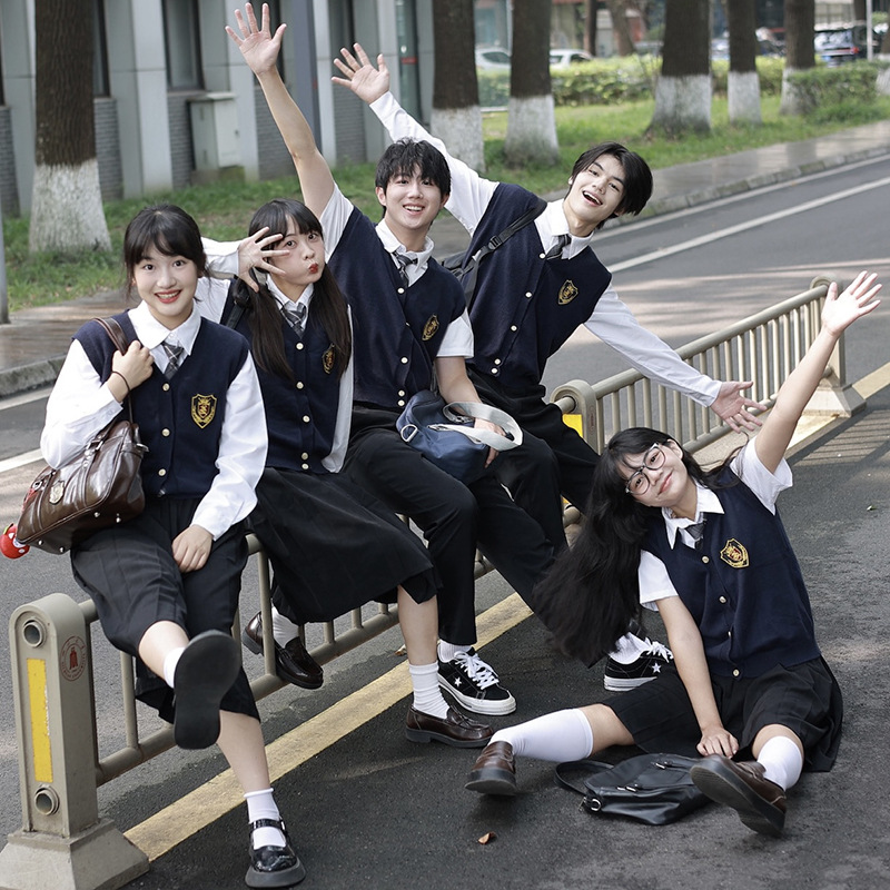 Японский стиль колледжа, классическая одежда, свитер-жилет, выступления для учеников средней и старшей школы, выпускная форма