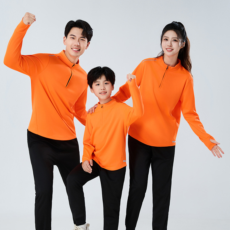 2025 Новая осень и зима велюровый тренировочный костюм для взрослых беговых быстросохнущих одежд для детей спортивные соревнования длинный рукав длинный стиль