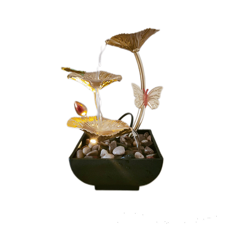Factory Direct Nordic light luxury home accessories iron flowing water decoration humidifier desktop decoration office wholesale