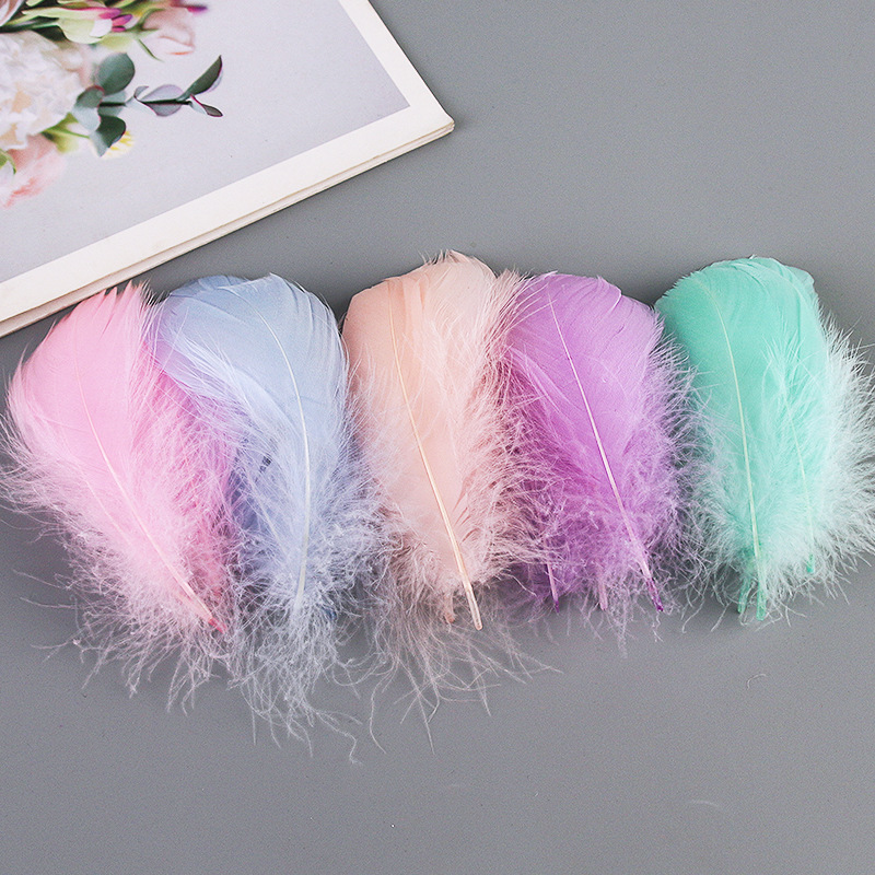 Factory direct decorative feathers wholesale dyed goose feathers diy colored feathers floating feathers filling feathers