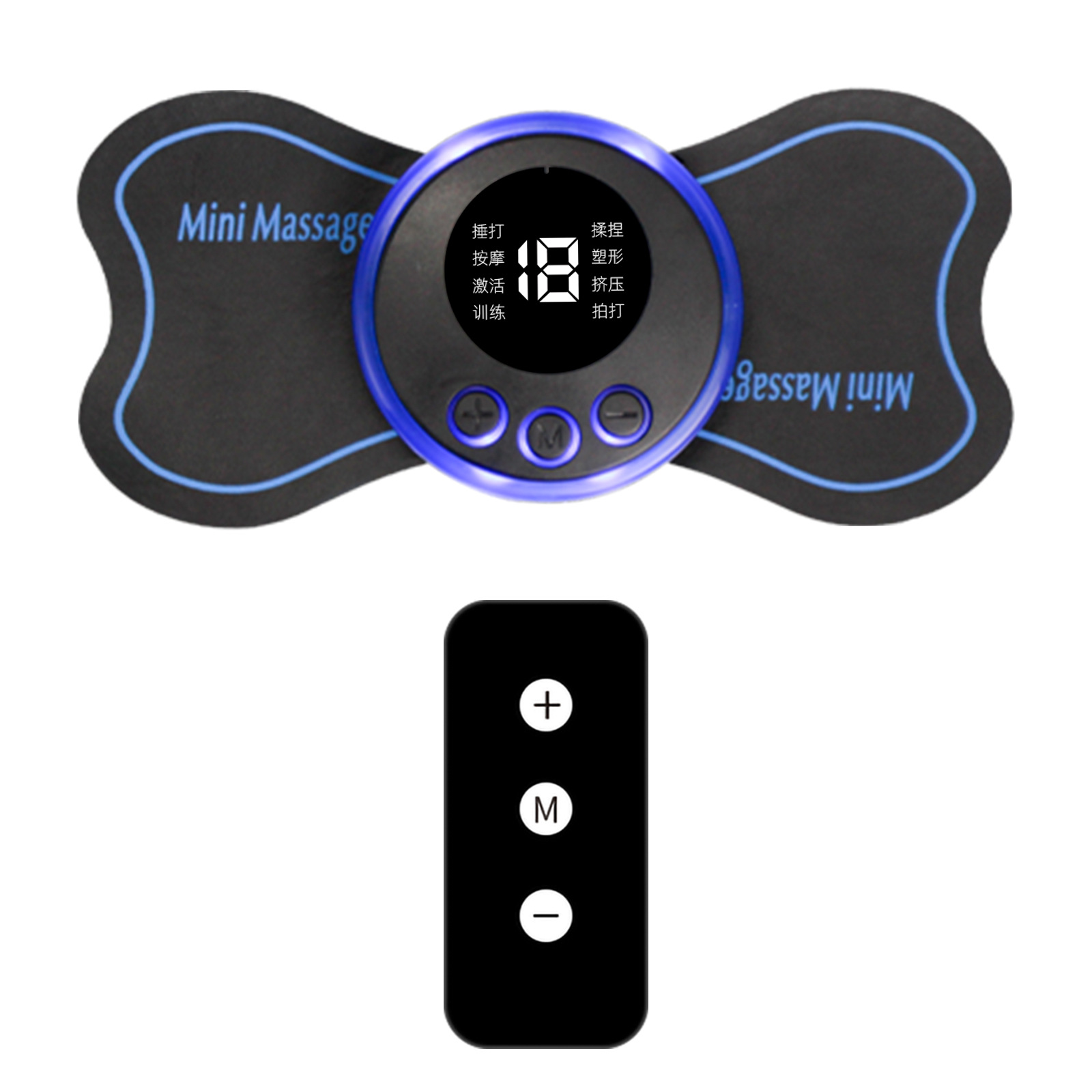 Cervical micro-current full-body massage instrument intelligent remote control neck and shoulder portable test massager mini massage machine